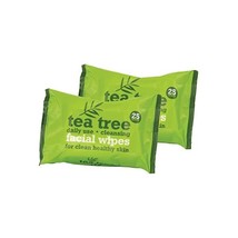 Tea Tree Daily Use Cleansing Facial Make Up Wipes, Pack of 2, Total 50 W... - £9.79 GBP