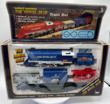 Vintage Battery Operated Train Set New Bright The Royal Blue 1986 Sound Smoke - £34.27 GBP