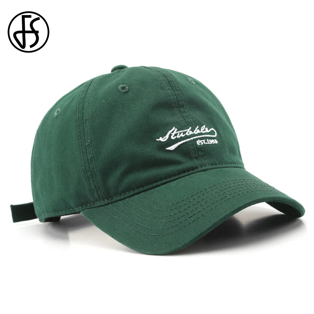 FS 2024 Cotton Blue Green Baseball Cap For Men Dad Hats Hip Hop Snapback Hat - £13.84 GBP