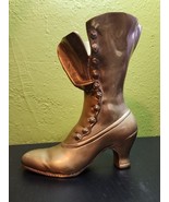 VTG Solid Brass Victorian Boot Shoe Vase Planter Door Stop by Leonard Si... - $39.16
