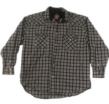 West Coast Choppers Flannel Shirt Jesse James Snap Plaid Western Men L 42-44 - £18.71 GBP