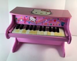 Sanrio - HELLO KITTY Toy Wooden Piano Large Working 2013 Pink 16 x 12.5 ... - $98.99