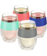 Cooling Cups 4 pcs Plastic Double Wall Insulated Freezable 8.5oz Assorte... - £54.52 GBP