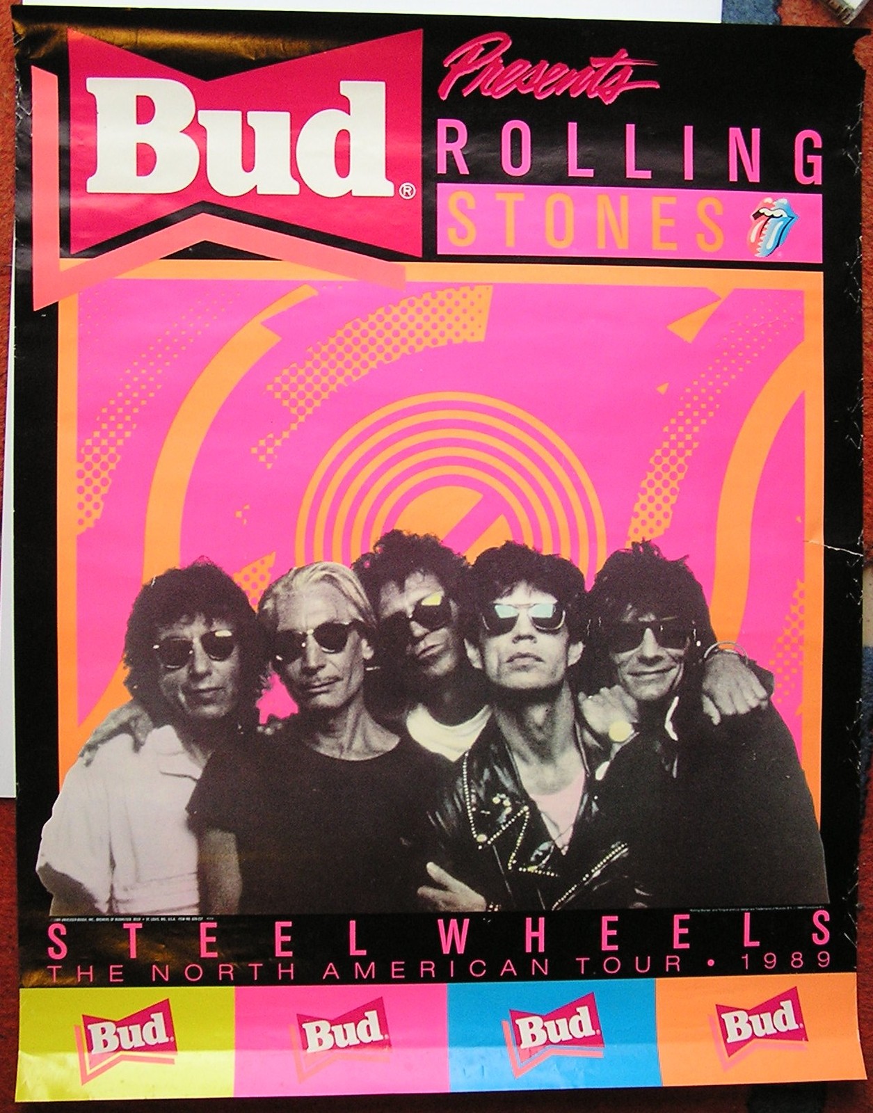 Budweiser Steel Wheels Tour 1989 North American Tour 26*22 Inch Large Po... - $49.50