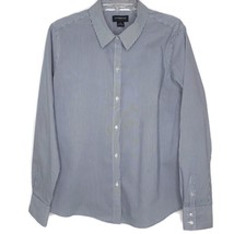 Liz Claiborne Womens Blouse XL Long Sleeve Button Front Collared Blue St... - $13.97