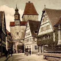 Rodergasse Village Gothic Postcard Germany Europe Rothensburg c1930-40s ... - £15.72 GBP