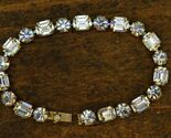 Vintage Costume Jewelry Faceted AB Rhinestone Prong Set Bracelet 7&quot; Long - $62.07 CAD