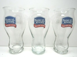 3 Samuel Adams Boston Lager For The Love of Beer 6 3/4&quot; Tall Bar Tumbler Glasses - £26.49 GBP