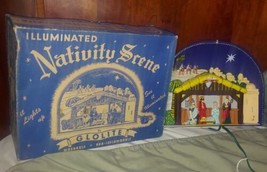 Vintage Illuminated Nativity Scene GloLite Lamp Blow Mold w/ Box - £62.59 GBP