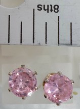 Light Pink Round Post Stud Earrings Backing Is Silver Color Fashion Jewelry Nwot - £7.20 GBP