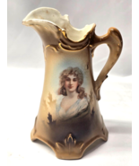 Vintage Victorian Style 5.5&quot; DECORATIVE PITCHER With Gold Accents - Austria - £14.71 GBP