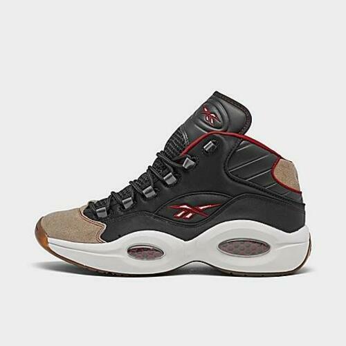 Reebok Mens Question Mid Basketball Shoes Black/Flared/Trgry Suede H00847 - $64.00