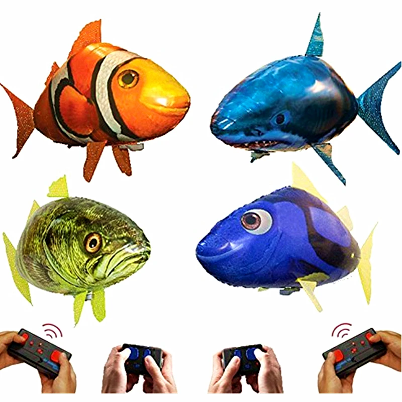 Remote Control Flying Shark Clownfish Fish Toys Air Swimming Fish Infrared  - £27.88 GBP