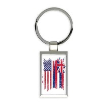 United States Hawaii : Gift Keychain American Hawaiian Flag Expat Mixed Country  - £6.33 GBP