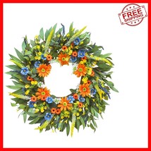 Stunning Spring &amp; Summer Wreath: 24-Inch Daisy &amp; Lavender Beauty for All... - $63.35