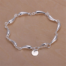 New Hot 925 Sterling silver Drop women cute bracelet charm jewelry wedding 20cm - $7.10