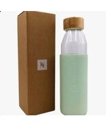 Nespresso Reusable Water Bottle with Orange Sleeve 500ml Bamboo Cap New In BOX - $28.25