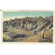Dinosaur Playground From Big Foot Pass Badlands South Dakota Vintage Pos... - £388.60 GBP