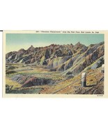 Dinosaur Playground From Big Foot Pass Badlands South Dakota Vintage Pos... - £389.11 GBP