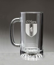O&#39;Hara Irish Coat of Arms Glass Beer Mug (Sand Etched) - £22.10 GBP
