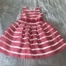 Girls Size 10 Jona Michelle Burgundy Red White Striped Holiday Dress Christmas  - £18.87 GBP