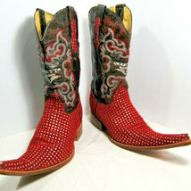 Varetta Boots Red with Stars Extra Long Toe Size 7.5 Festive Footwear For You - £28.02 GBP