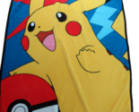 Pokemon Throw Blanket 46x60 Pokeball Pikachu blue background black trim ... - $29.69