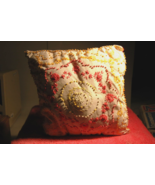 Vintage Handmade Stitched Throw Pillow Sofa Recliner 11x11 Inch - £15.79 GBP