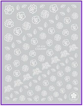 Nail Art 3D Decal Stickers White Design Flowers Roses Leaves CB034 - £2.59 GBP