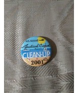 6th Annual Nautical Coast Clean Up 2001 Pin 2-1/4&quot; Round Circle Beach Sh... - $15.83