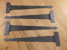 4 LARGE Strap T Hinges 24&quot; Long Tee Hand Forged Gate Barn Rustic Medieva... - $129.99