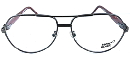 New MONTBLANC MB 433 008 Dark Silver Pilot 58mm Men&#39;s Eyeglasses Frame Italy - £215.50 GBP