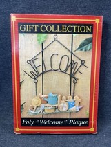 Metal And Poly Welcome Sign Garden Decor Door Flower NOS Cottage - £7.12 GBP