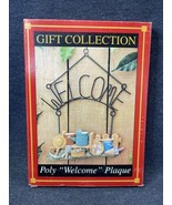 Metal And Poly Welcome Sign Garden Decor Door Flower NOS Cottage - £7.00 GBP