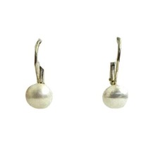14k Yellow Gold Pearl Dangle Earrings 1.5g - £155.00 GBP
