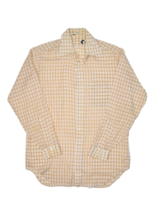 Vintage 70s Plaid Shirt Mens L Orange Long Sleeve Jacob Reeds Eagle Shir... - £14.99 GBP