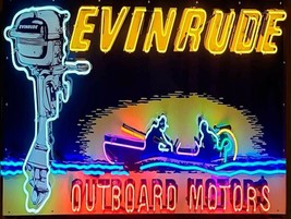 Evinrude Outboard Motors Advertising Neon Sign (not real neon) - £38.91 GBP