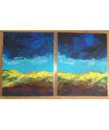 pair of original landscape paintings on canvas listed by the artist - £67.49 GBP