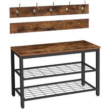 Coat Rack Shoe Bench Set, Entryway Shoe Rack With Coat Hooks, Hall Tree ... - $101.99