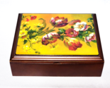 Vintage PAPYRUS Solid Cherry Wood Trinket Box With Felt Lining And Hinge... - £19.29 GBP