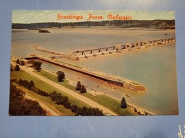 Vtg Postcard General Pike #11 Locks And Dam, Mississippi River, Dubuque,... - £4.28 GBP