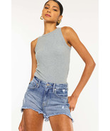 Kancan Distressed Raw Hem Denim Shorts - $65.69 CAD