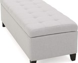 Light Grey Christopher Knight Home Mission Fabric Storage Ottoman - £134.45 GBP