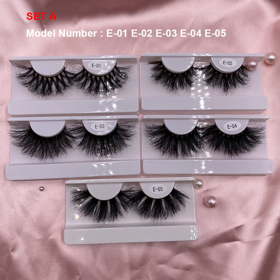  lashes wholesale 5 50 pairs 25 mm lashes handmade long messy fluffy eyelashes set 25mm thumb200