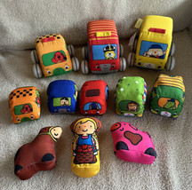 Melissa &amp; Doug Soft Pull-Back Vehicle/Cars Plush Baby Toys Crinkle Rattle Squeak - £14.17 GBP