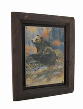 Scratch &amp; Dent Big Sky Carvers Grizzly Bear Settling Down Wood Frame Wall Art - £19.48 GBP