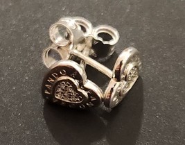 New Genuine Pandora Stud Earrings Silver Logo Heart Womens Love Jewellery S925 - £14.75 GBP