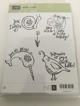 Stampin&#39; Up Quirky Critters Rubber Stamps Animals Snail Pun Sloth Quail Flower 5 - $34.99