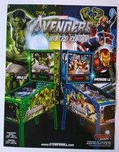 Avengers Pinball FLYER Limited Edition Hulk LE Marvel Comics Superhero Art 2012 - £68.17 GBP