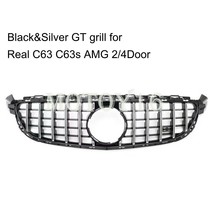 Silver GT Style Grill Fit Camera for Mercedes C Class W205 Real C63 C63s... - £275.68 GBP